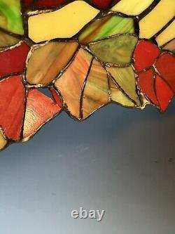 Tiffany Style Stained Glass Lamp Fall Leaves