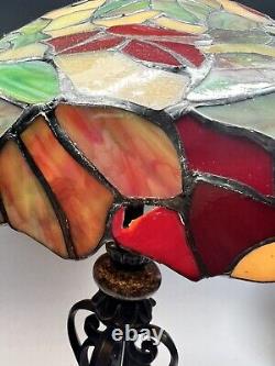 Tiffany Style Stained Glass Lamp Fall Leaves