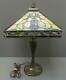 Tiffany Style Stained Glass Lamp Quoizel Table Lamp Shade & Base 23 Tested