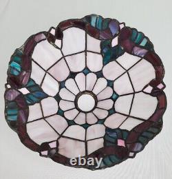 Tiffany Style Stained Glass Lamp Shade 10 Floral Vintage Pendant Light Purple