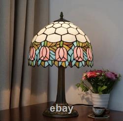 Tiffany Style Stained Glass Lamp Tulip Table Lamp Vintage Bedside Light Decor Tiffany Style Stained Glass Lamp Tulip Table Lamp Vintage Bedside Light Decor