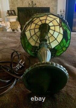 Tiffany Style Stained Glass Lamp with Grapes. 15 tall