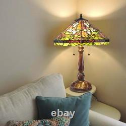 Tiffany Style Stained Glass Lilly Table Lamp Bronze Finish 25in