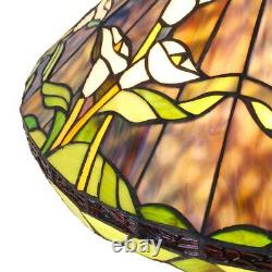 Tiffany Style Stained Glass Lilly Table Lamp Bronze Finish 25in