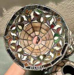 Tiffany Style Stained Glass Look Bell Turtleback Shade Lamp Or Chandlier Set