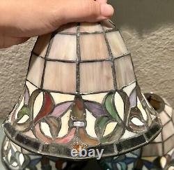 Tiffany Style Stained Glass Look Bell Turtleback Shade Lamp Or Chandlier Set