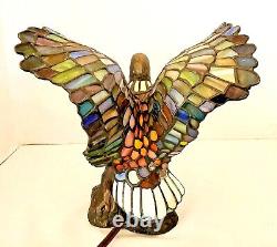 Tiffany Style Stained Glass Nightlight, Decorative Lamp, Perched Eagle