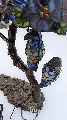 Tiffany-Style Stained Glass Parrot Lamp