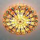 Tiffany Style Stained Glass Peacock Ceiling Lighting Lamp Fixture Flush Mount