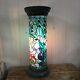 Tiffany Style Stained Glass Peacock Pedestal Floor Lamp Bohemian