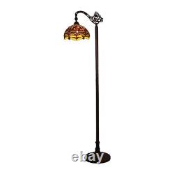 Tiffany Style Stained Glass Reading Floor Lamp Dragonfly Design