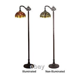 Tiffany Style Stained Glass Reading Floor Lamp Dragonfly Design