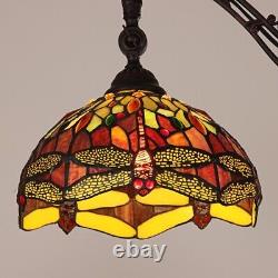 Tiffany Style Stained Glass Reading Floor Lamp Dragonfly Design