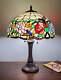 Tiffany Style Stained Glass Reading Table Lamp Floral Hummingbird And Floral