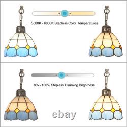 Tiffany Style Stained Glass Retro Floor Lamp with Tray, Dimmable Floor Lamps, Cu Tiffany Style Stained Glass Retro Floor Lamp with Tray, Dimmable Floor Lamps, Cu