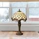 Tiffany Style Stained Glass Roman Accent Table Lamp Amber Jewel Elegance