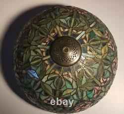 Tiffany Style Stained Glass Shade Table Lamp chandelier Handcrafted Vintage 16