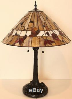 Tiffany Style Stained Glass Spring Blossom Table Lamp 18 Shade