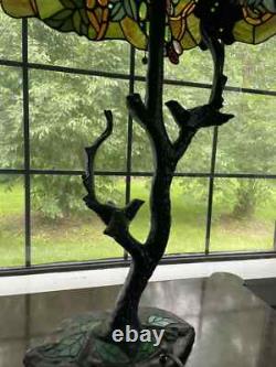 Tiffany Style Stained Glass Table Desk Lamp Tree Bird Style Leaf Grape Shade