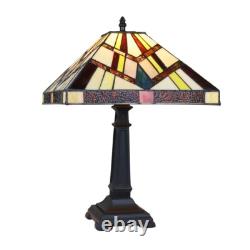Tiffany Style Stained Glass Table Desk Lamp with Mission Design 12 Shade