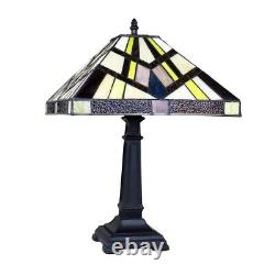 Tiffany Style Stained Glass Table Desk Lamp with Mission Design 12 Shade