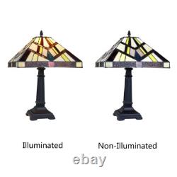 Tiffany Style Stained Glass Table Desk Lamp with Mission Design 12 Shade