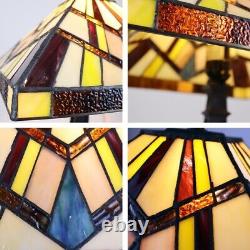 Tiffany Style Stained Glass Table Desk Lamp with Mission Design 12 Shade