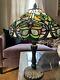 Tiffany Style Stained Glass Table Lamp 18 In Tall 12 In Diameter Excellent