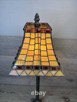 Tiffany Style Stained Glass Table Lamp 25 tall with Metal Base