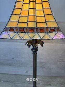 Tiffany Style Stained Glass Table Lamp 25 tall with Metal Base