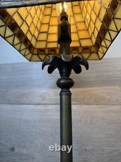 Tiffany Style Stained Glass Table Lamp 25 tall with Metal Base