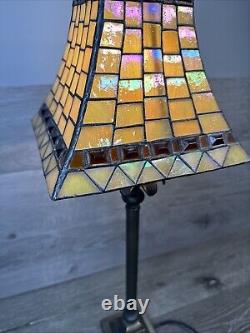 Tiffany Style Stained Glass Table Lamp 25 tall with Metal Base