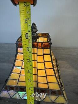 Tiffany Style Stained Glass Table Lamp 25 tall with Metal Base