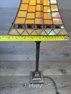 Tiffany Style Stained Glass Table Lamp 25 tall with Metal Base