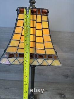 Tiffany Style Stained Glass Table Lamp 25 tall with Metal Base