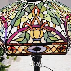 Tiffany Style Stained Glass Table Lamp 3 Bulb Large Lamp 24×18