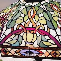 Tiffany Style Stained Glass Table Lamp 3 Bulb Large Lamp 24×18