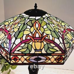 Tiffany Style Stained Glass Table Lamp 3 Bulb Large Lamp 24×18