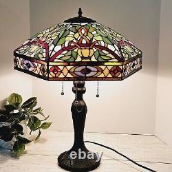 Tiffany Style Stained Glass Table Lamp 3 Bulb Large Lamp 24×18