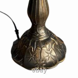 Tiffany Style Stained Glass Table Lamp Blue Green Shade Bronze Base 19