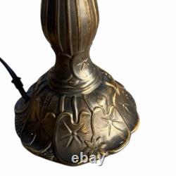 Tiffany Style Stained Glass Table Lamp Blue Green Shade Bronze Base 19