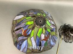 Tiffany Style Stained Glass Table Lamp Dragonfly Handcrafted Vintage Light Shade