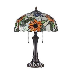 Tiffany Style Stained Glass Table Lamp Floral Sunflower Design Home Decor