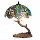 Tiffany Style Stained Glass Table Lamp Light Tree Base Desk Home Accent Lighting