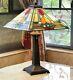 Tiffany Style Stained Glass Table Lamp Mission Design Antique Bronze Base