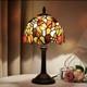Tiffany Style Stained Glass Table Lamp Multicolor Bedside Desk Light 8in