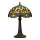 Tiffany Style Stained Glass Table Lamp With Dragonfly Design Shade