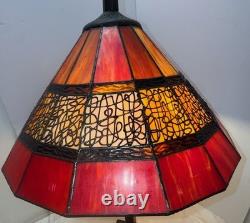Tiffany-Style Stained Glass Table Lamp with Pull Chains