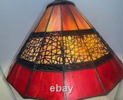Tiffany-Style Stained Glass Table Lamp with Pull Chains
