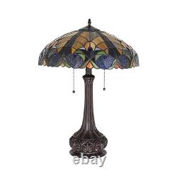 Tiffany Style Stained Glass Table Lamp with Victorian Design Shade